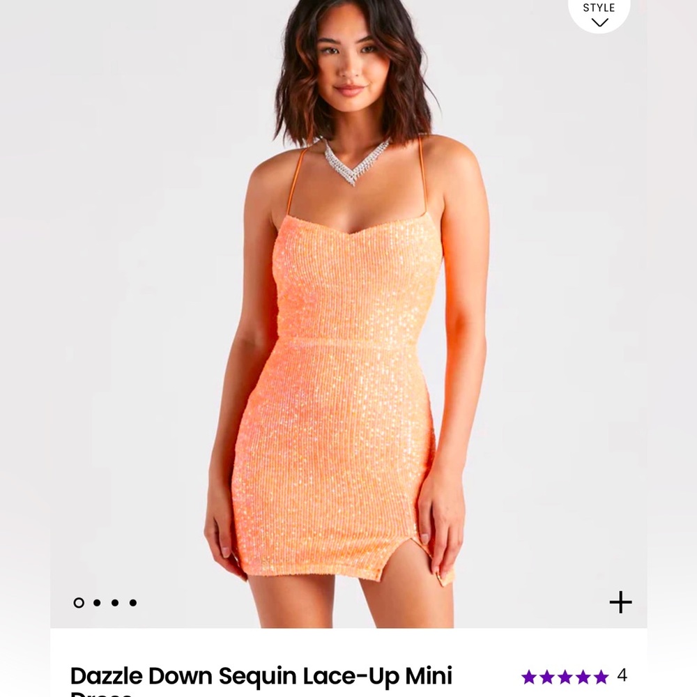 Windsor | Orange Sequin Mini Dress